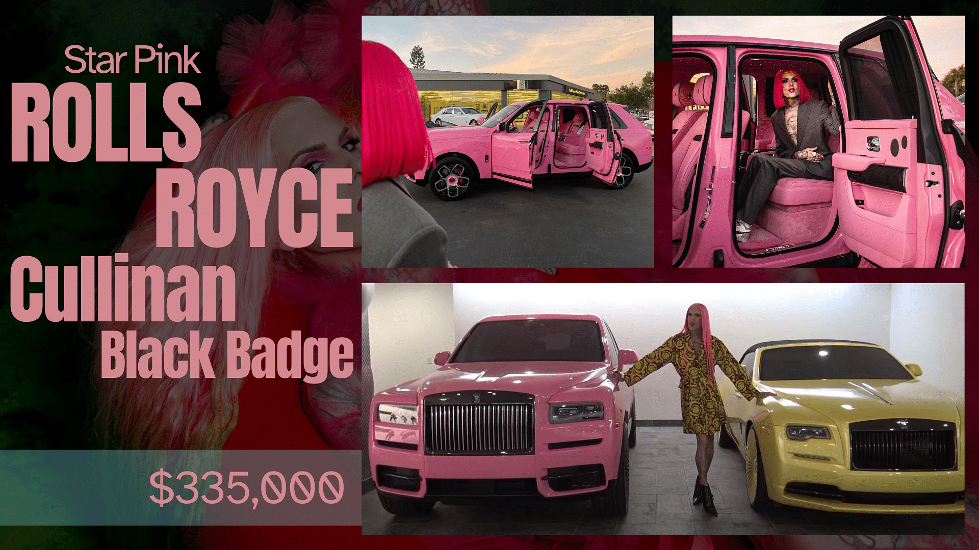 Jeffree Star's Star Pink Rolls-Royce Black Badge Cullinan