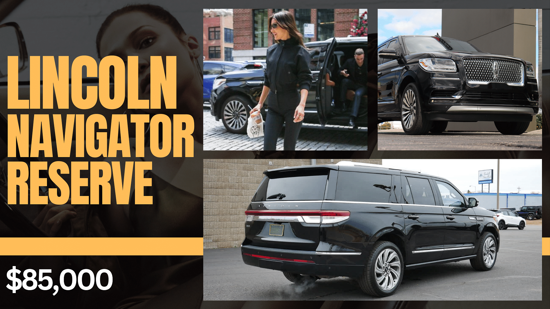 Bella Hadid's black Lincoln Navigator Reserve