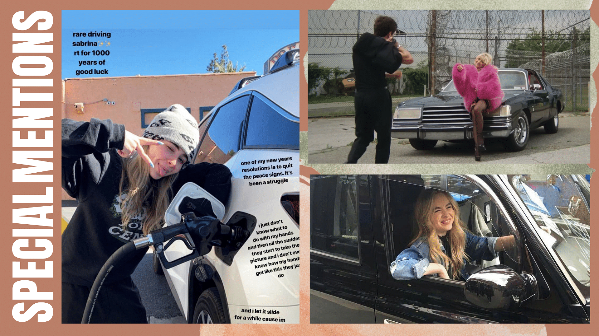 Collage of Sabrina Carpenter's Special cars