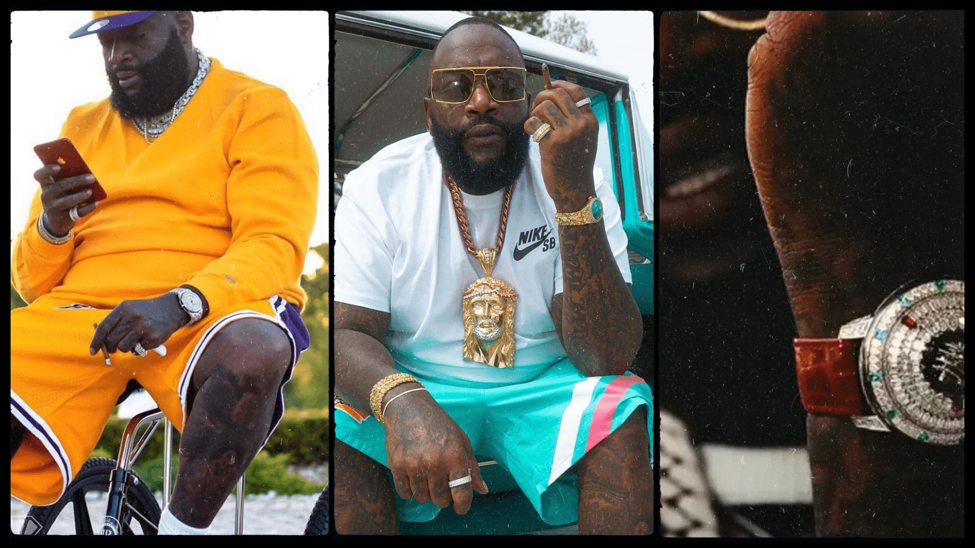 Rick Ross with his watches