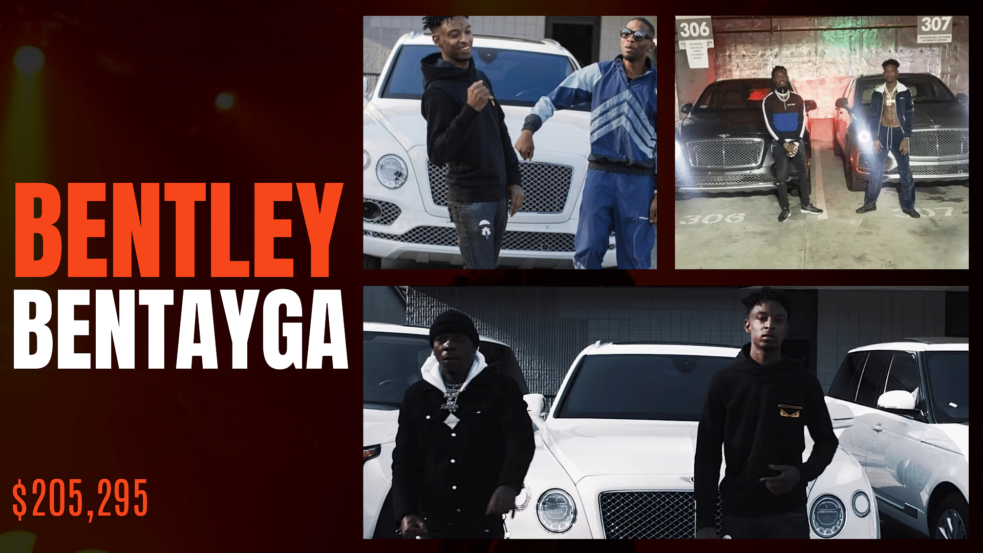 Collage of 21 Savage's Bentley Bentayga