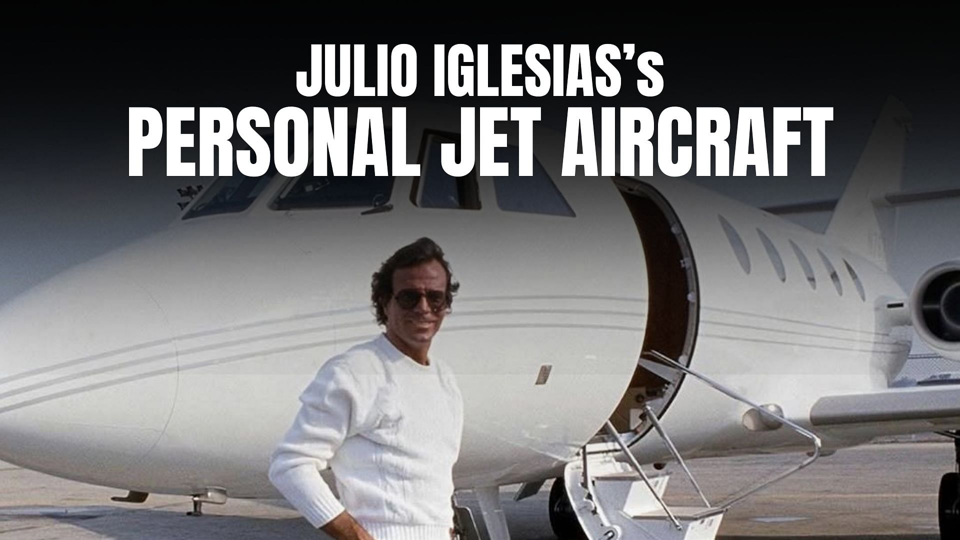 Julio Iglesias's picture with his personal jet aircraft