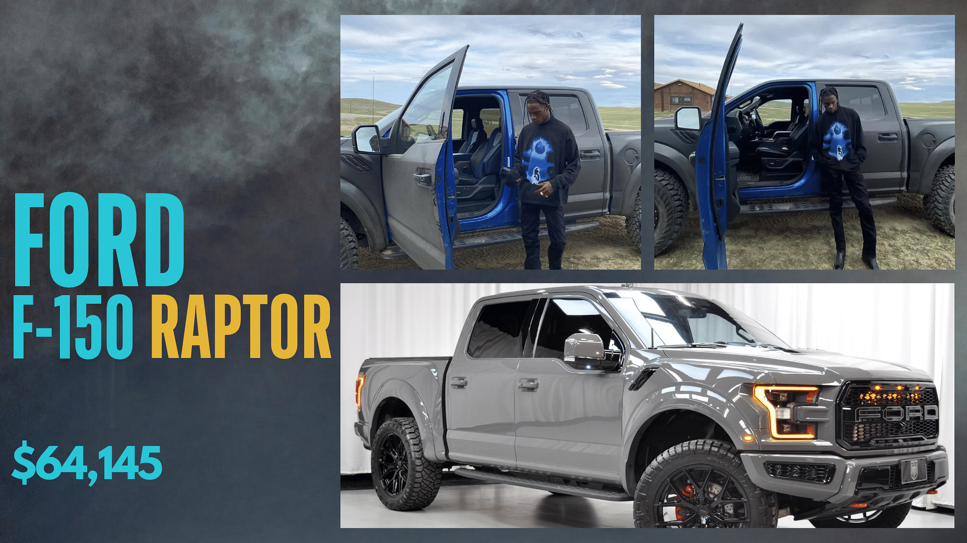 Collage of Travis Scott's Ford F-150 Raptor