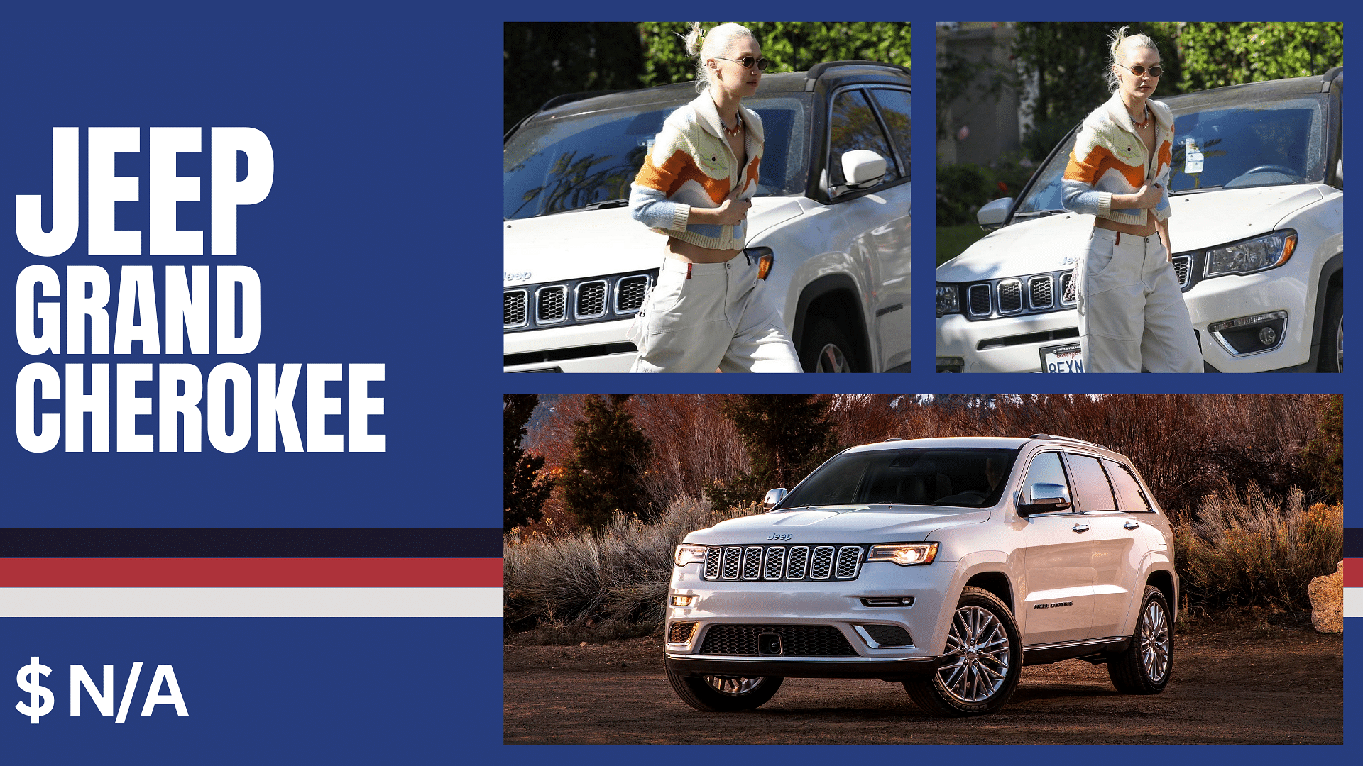 Gigi Hadid’s white Jeep Grand Cherokee