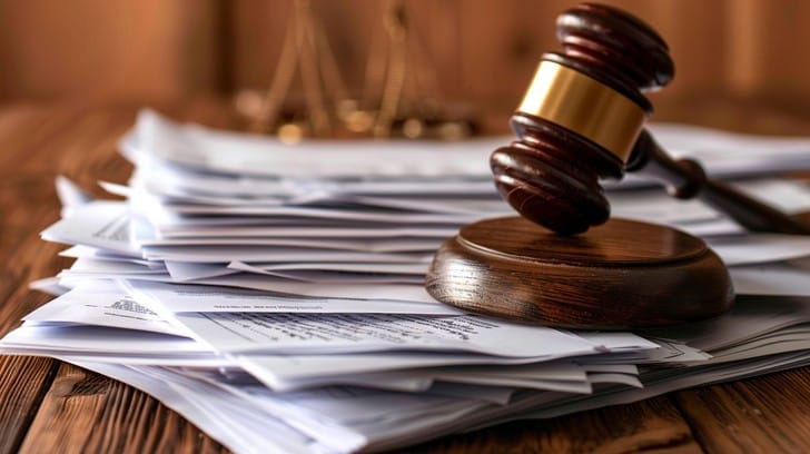 Gavel and real estate documents symbolizing a bankruptcy property auction