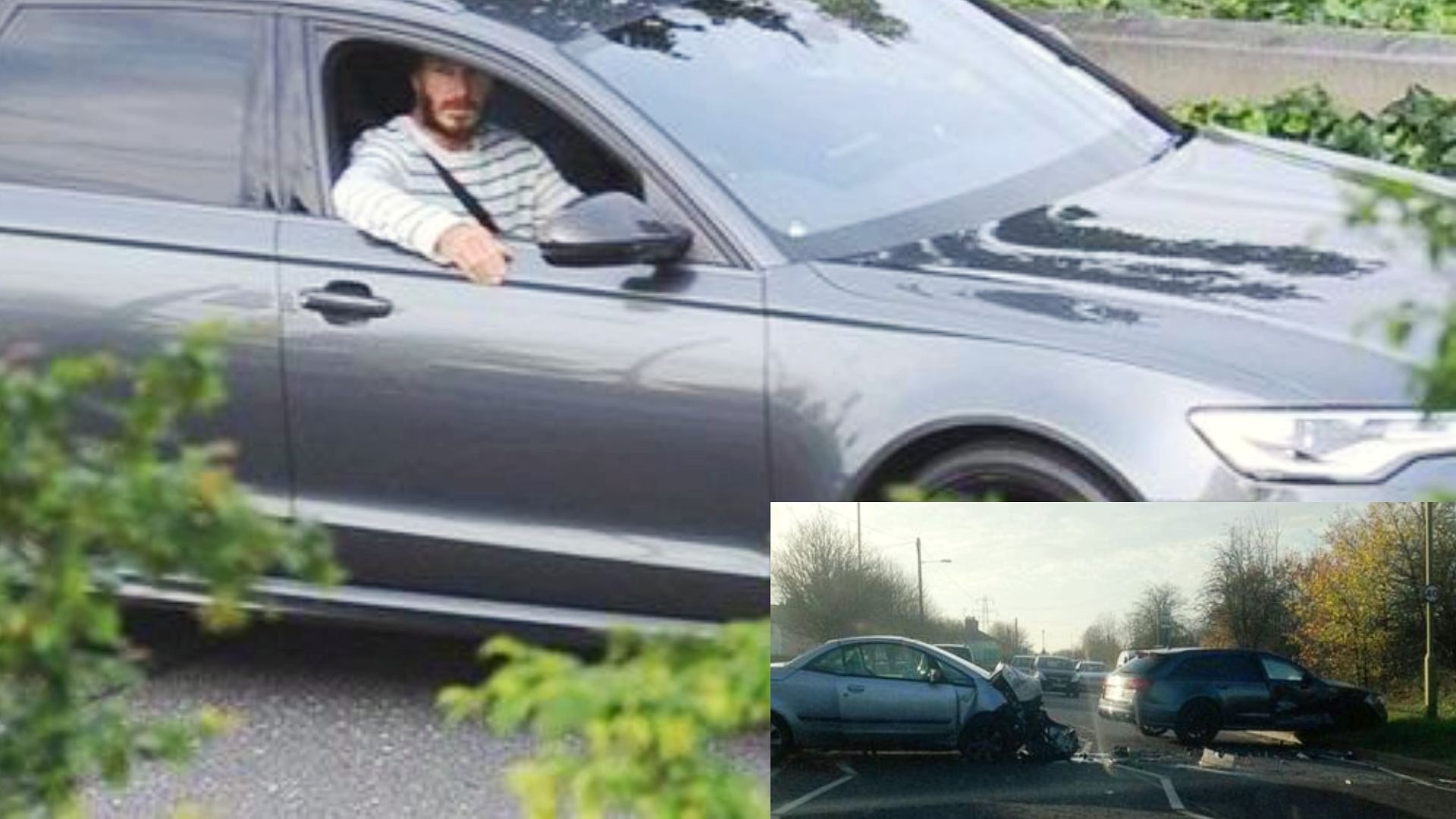 David Beckham car accident in AUDI RS6