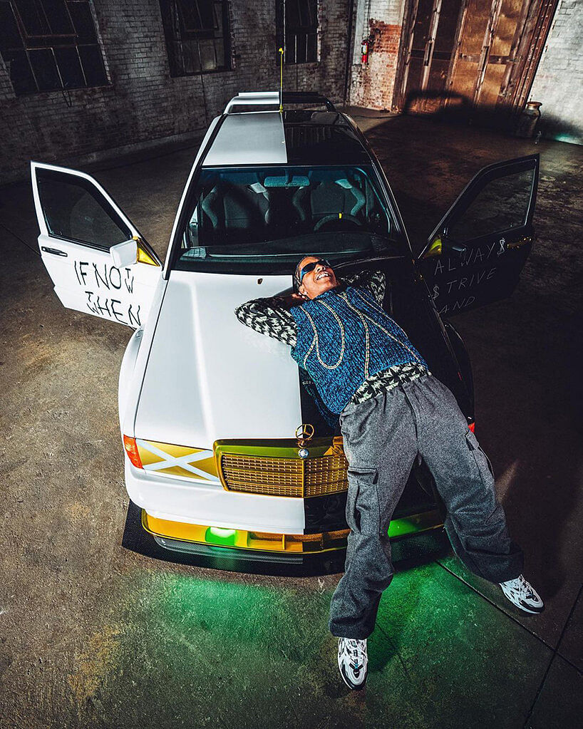 ASAP Rocky with his custom Merc W190E