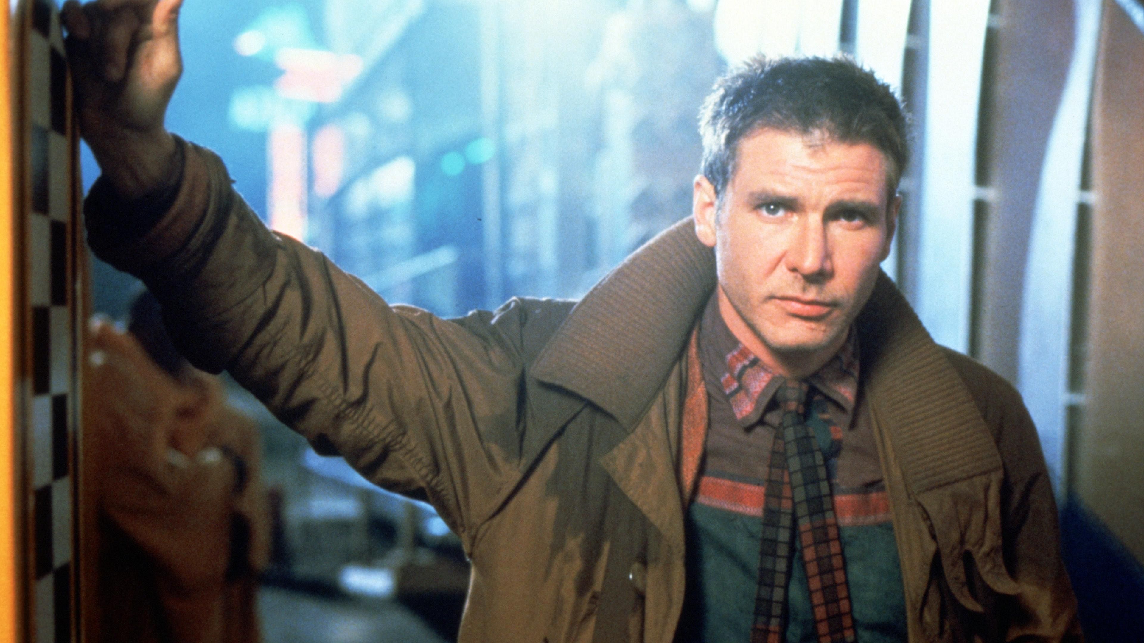 Harrison Ford on the sets of Blade Runner