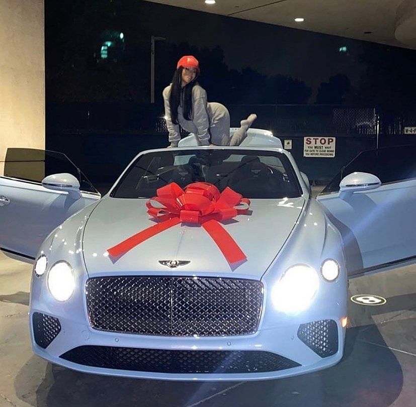 Quavo gifted gf Saweetie a custom Bentley Continental GT Convertible