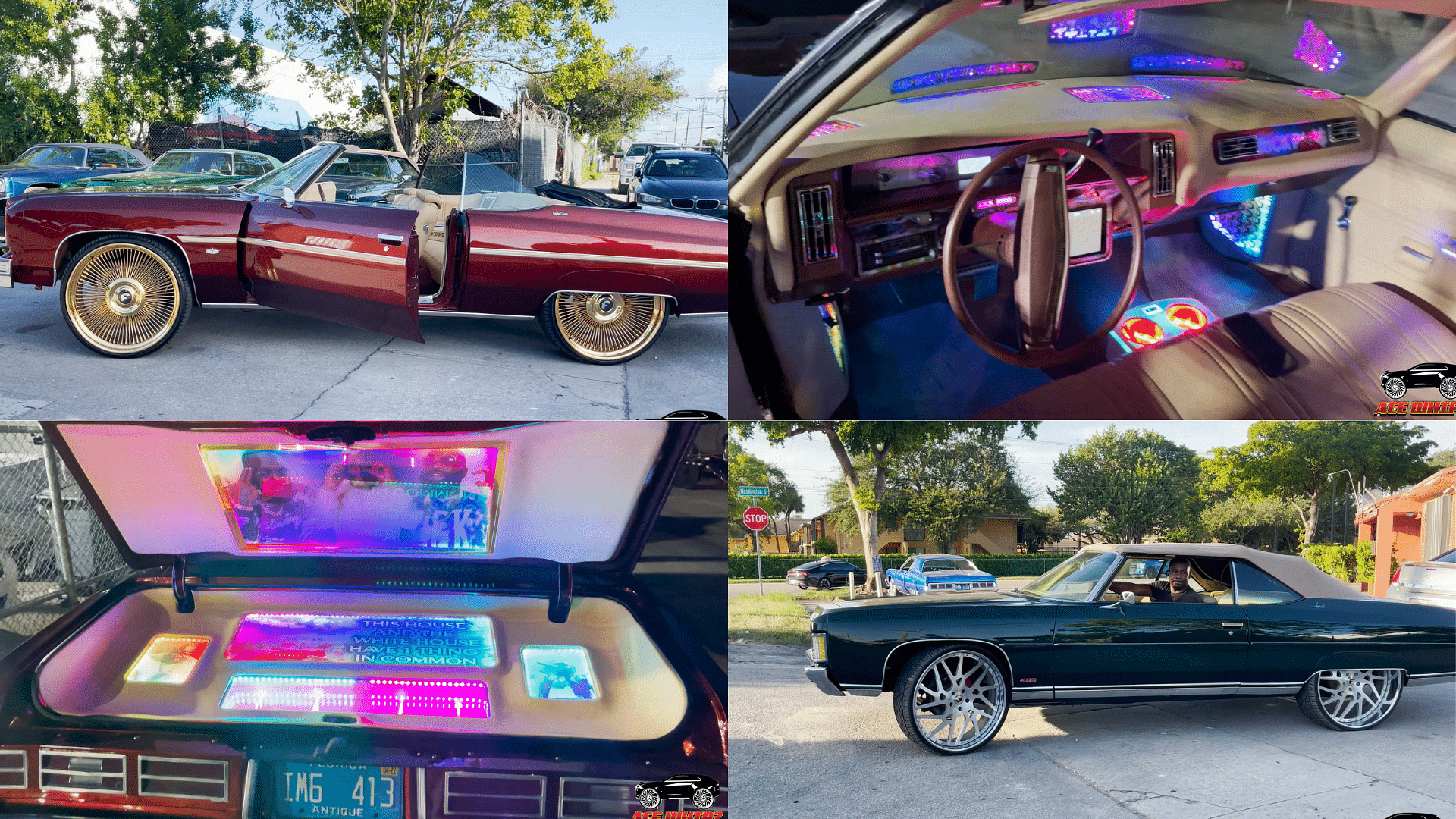 Rick Ross' 1975 Chevrolet Verts on 26-inch gold Forgaito wheels