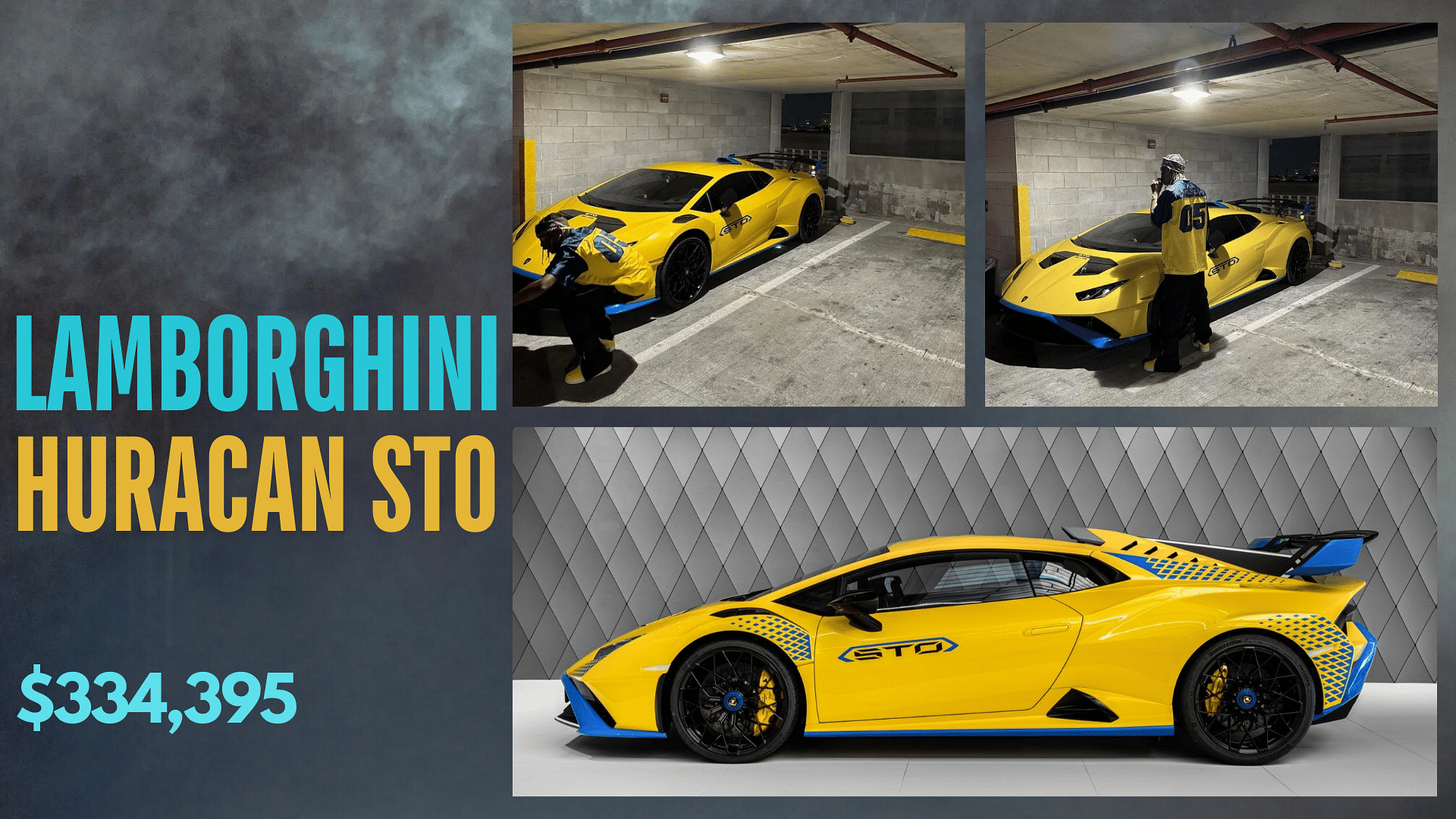 Collage of Travis Scott's Lamborghini Huracan STO