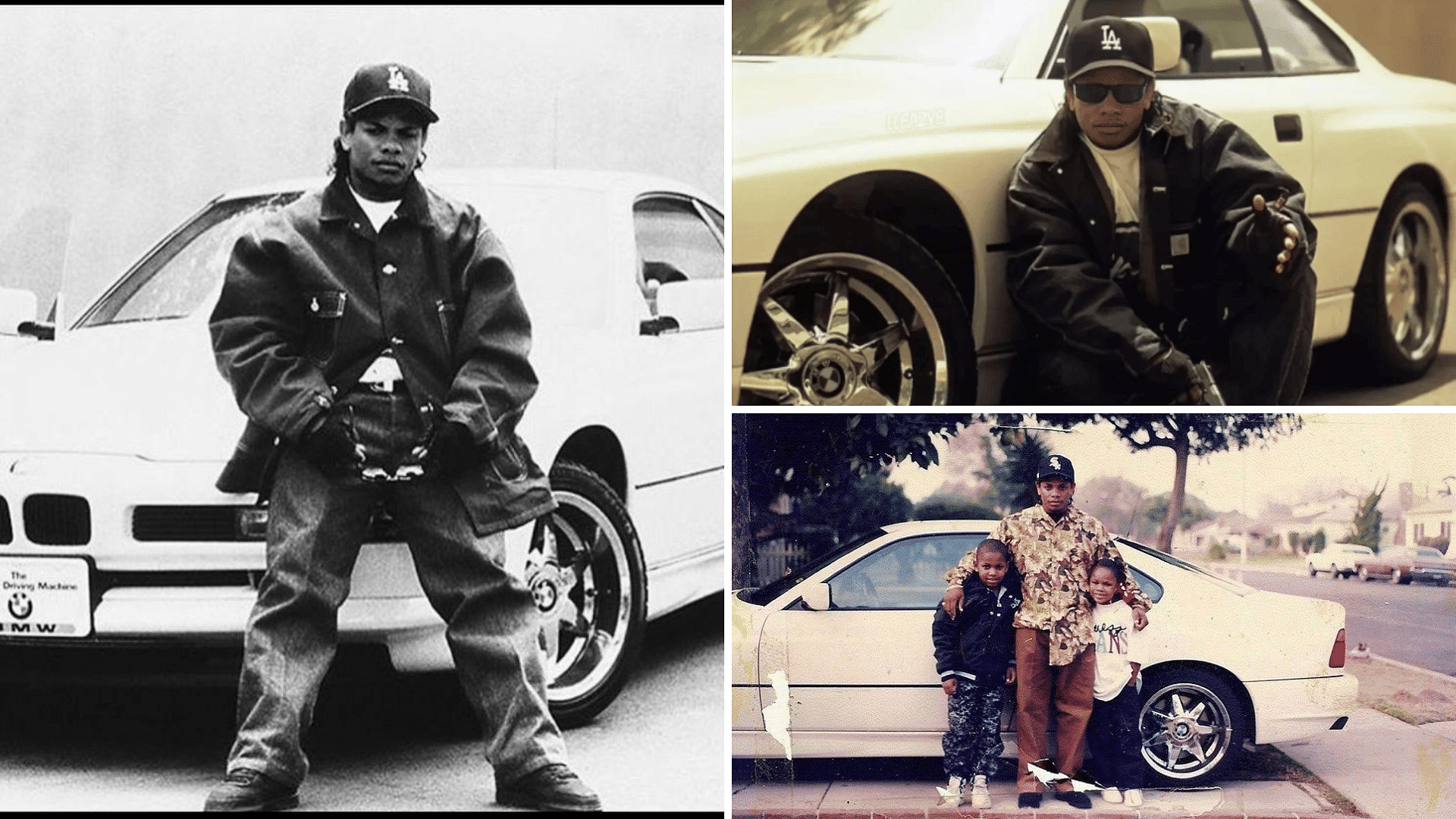 eazy-e with his white bmw 850i