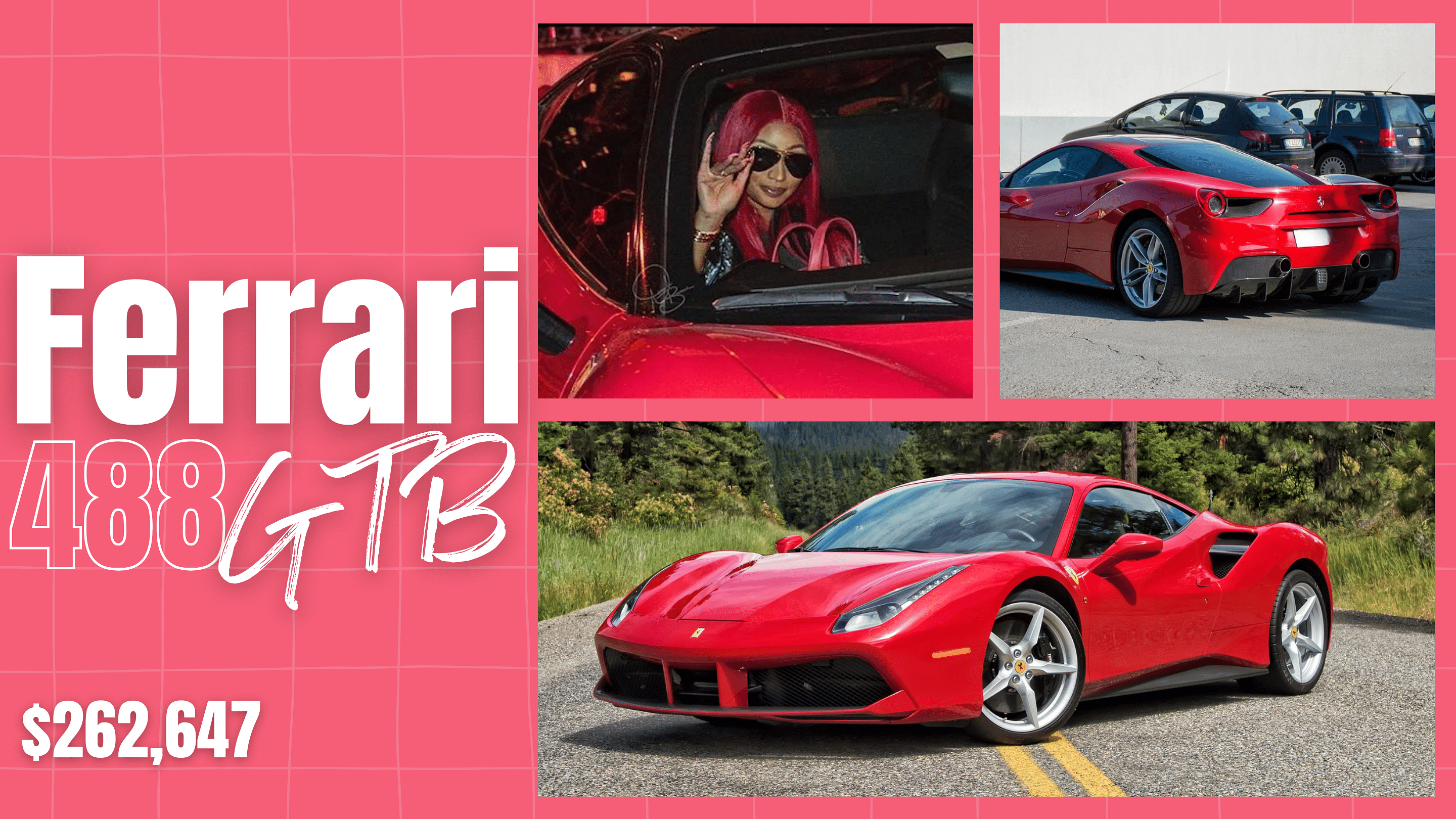 Nicki Minaj's Red Ferrari 488 GTB 