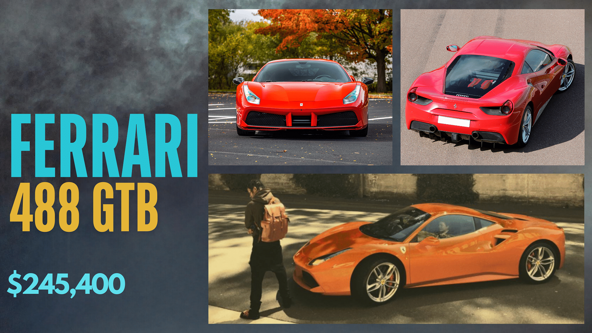 Collage of Travis Scott's Ferrari 488GTB