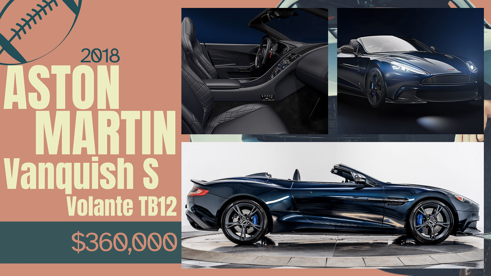 Tom Brady's 2018 Aston Martin Vanquish S Volante TB12