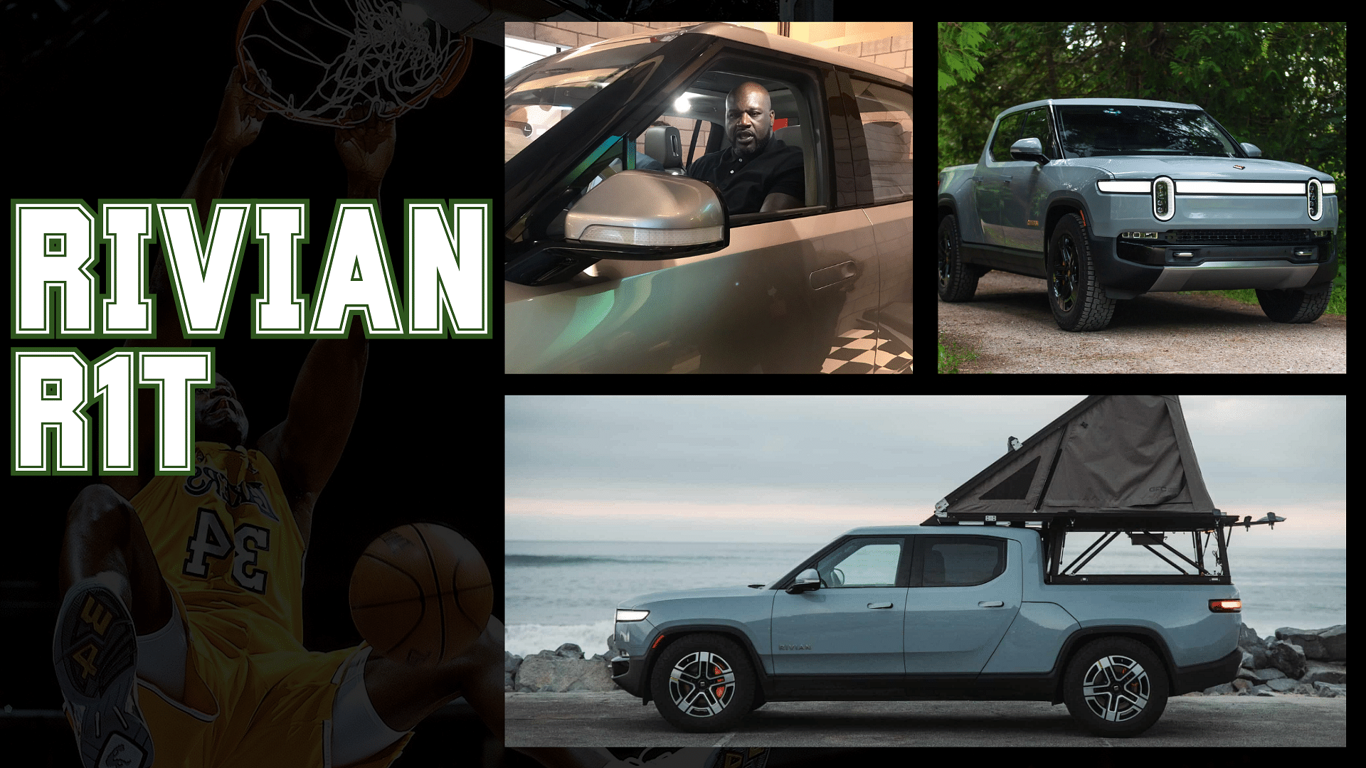 Shaq in a Rivian R1T 