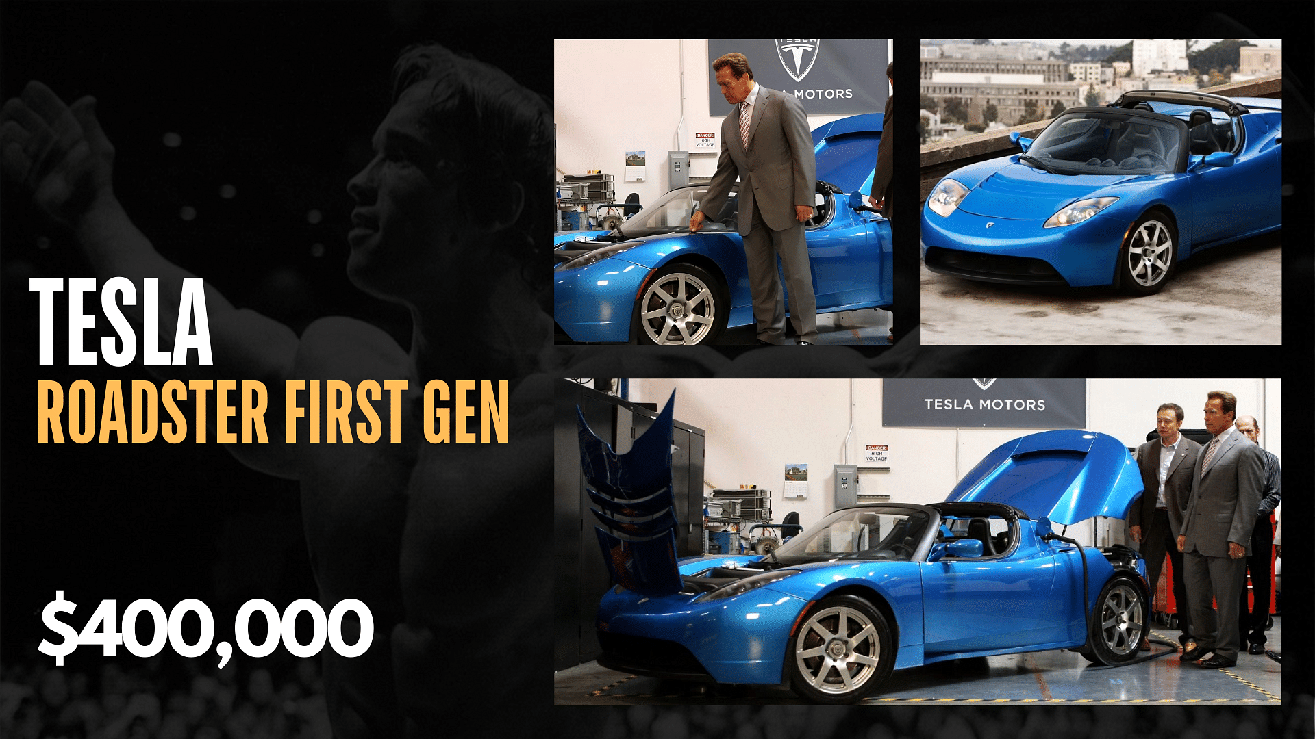 Arnold Schwarzenegger, Car Collection, Tesla Roadster First Gen