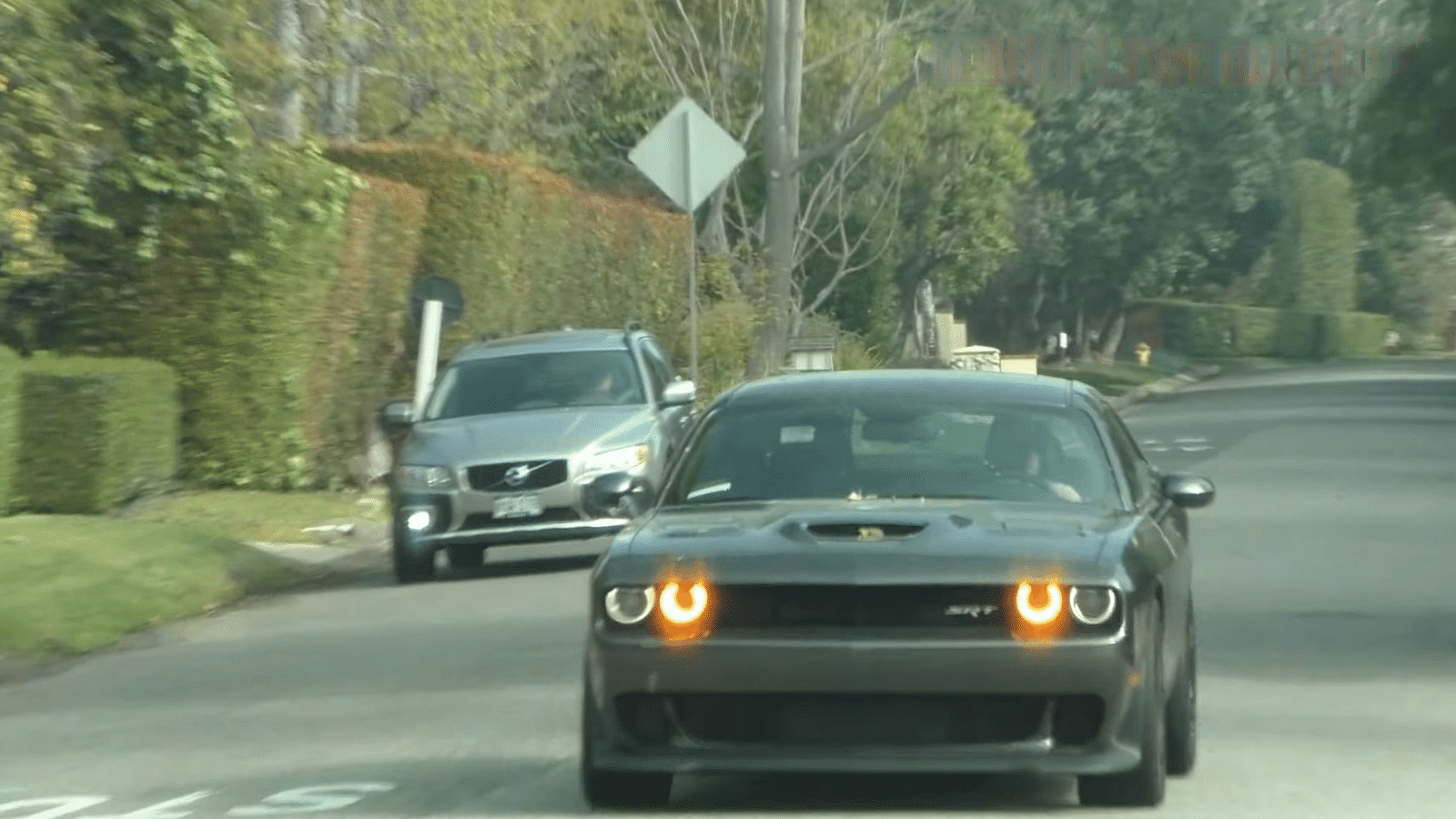 Adam Sandler driving his Dodge Challenger SRT Demon