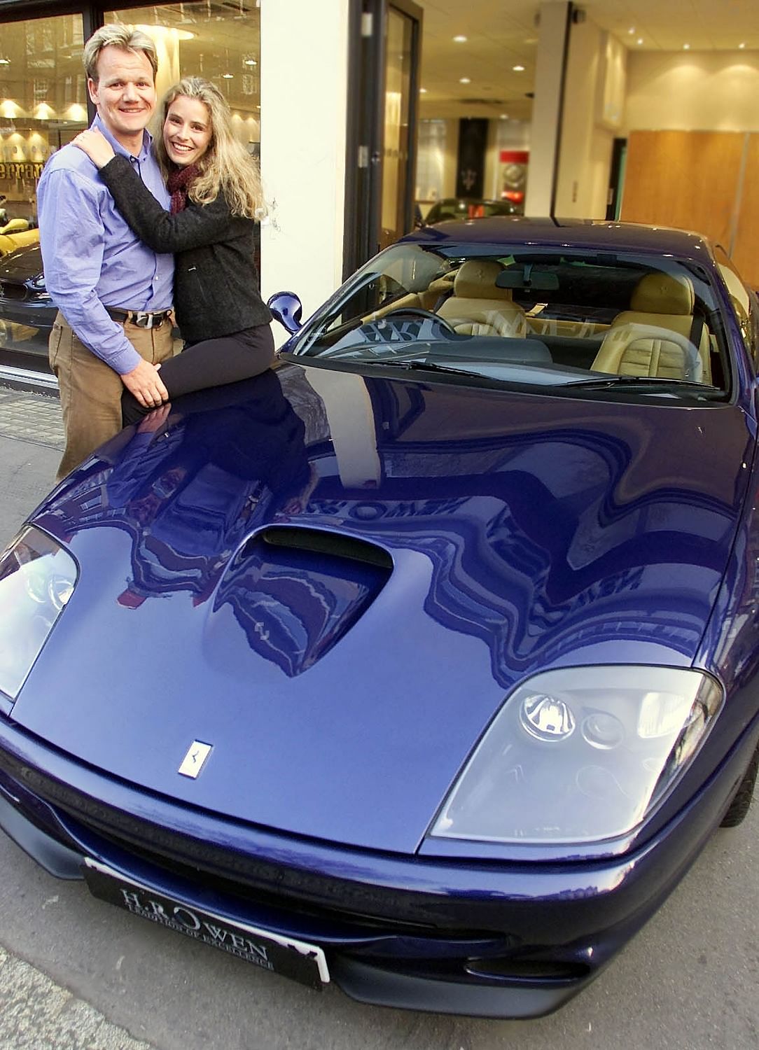 Gordon Ramsay's blue Ferrari 550 Maranello 