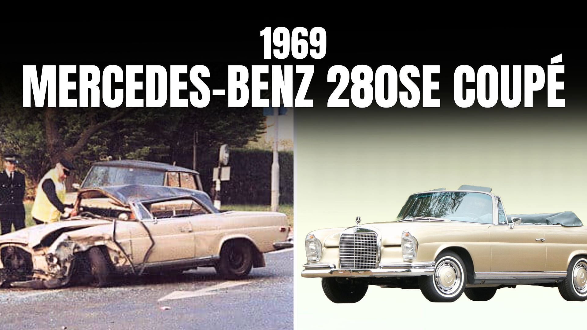 Ringo Starr's Mercedes Benz 280SE crashed in an accident.