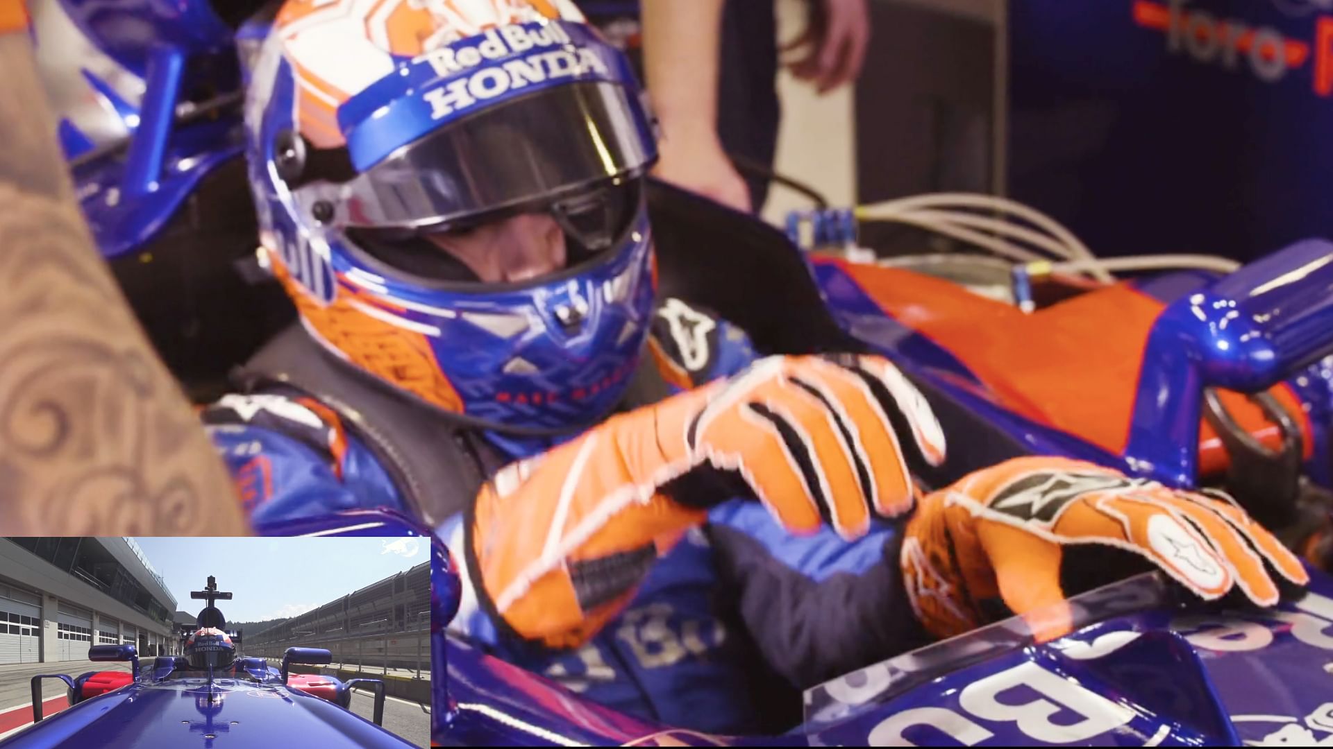 Marc Marquez's driving Scuderia Toro Rosso Formula One Car