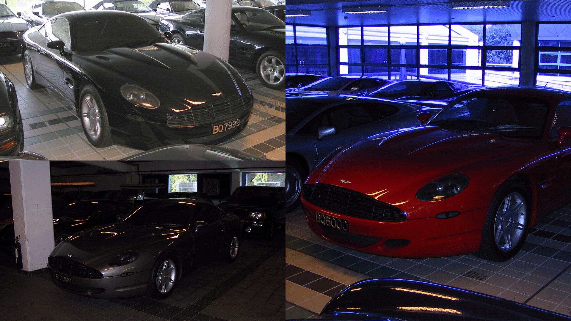 Sultan of Brunei's Aston Martin AM4 show in black, silver, and red colors