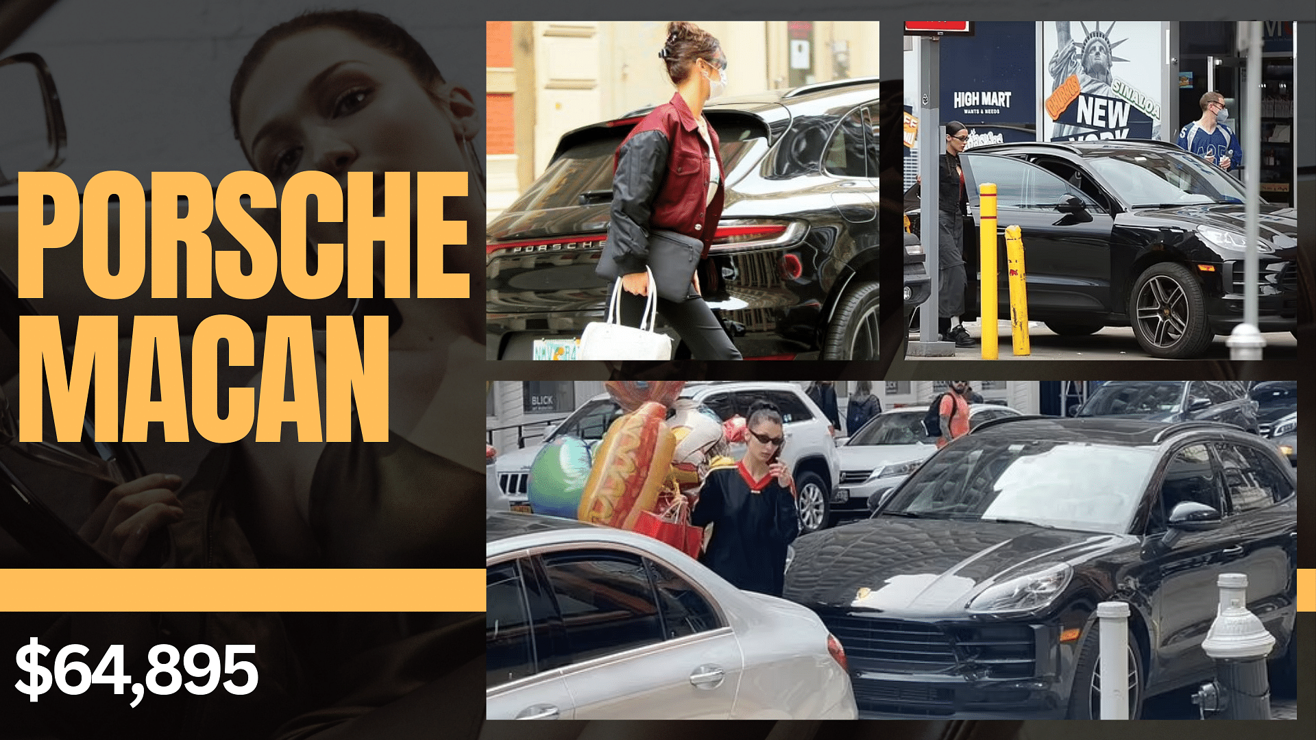 Bella Hadid's black Porsche Macan