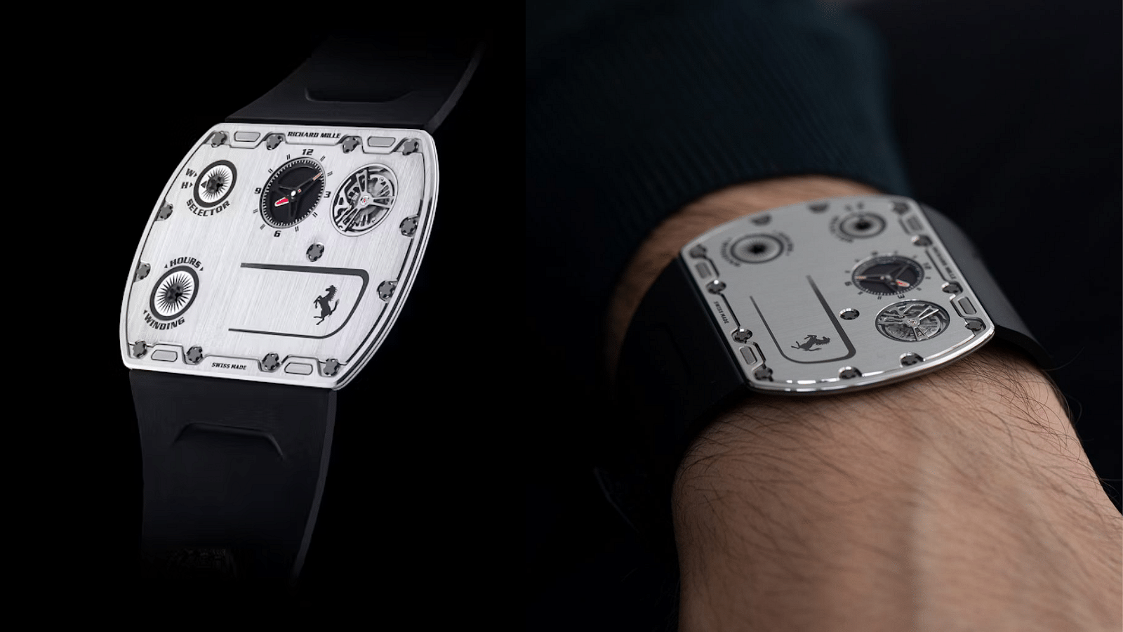 Richard Mille RM UP-01 Ferrari shown from top angle 