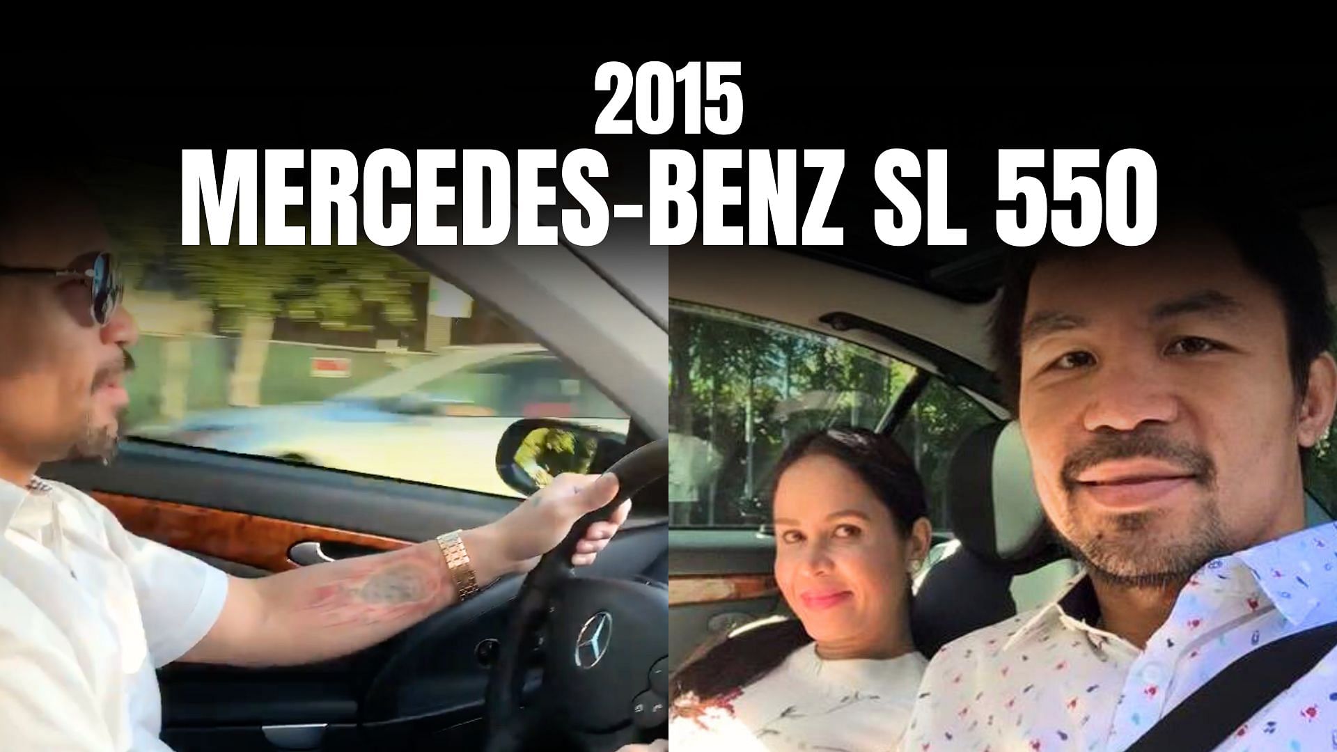 Manny Pacquiao and his wife, Jinkee, inside their Mercedes-Benz SL 550Mitsubishi Pajero