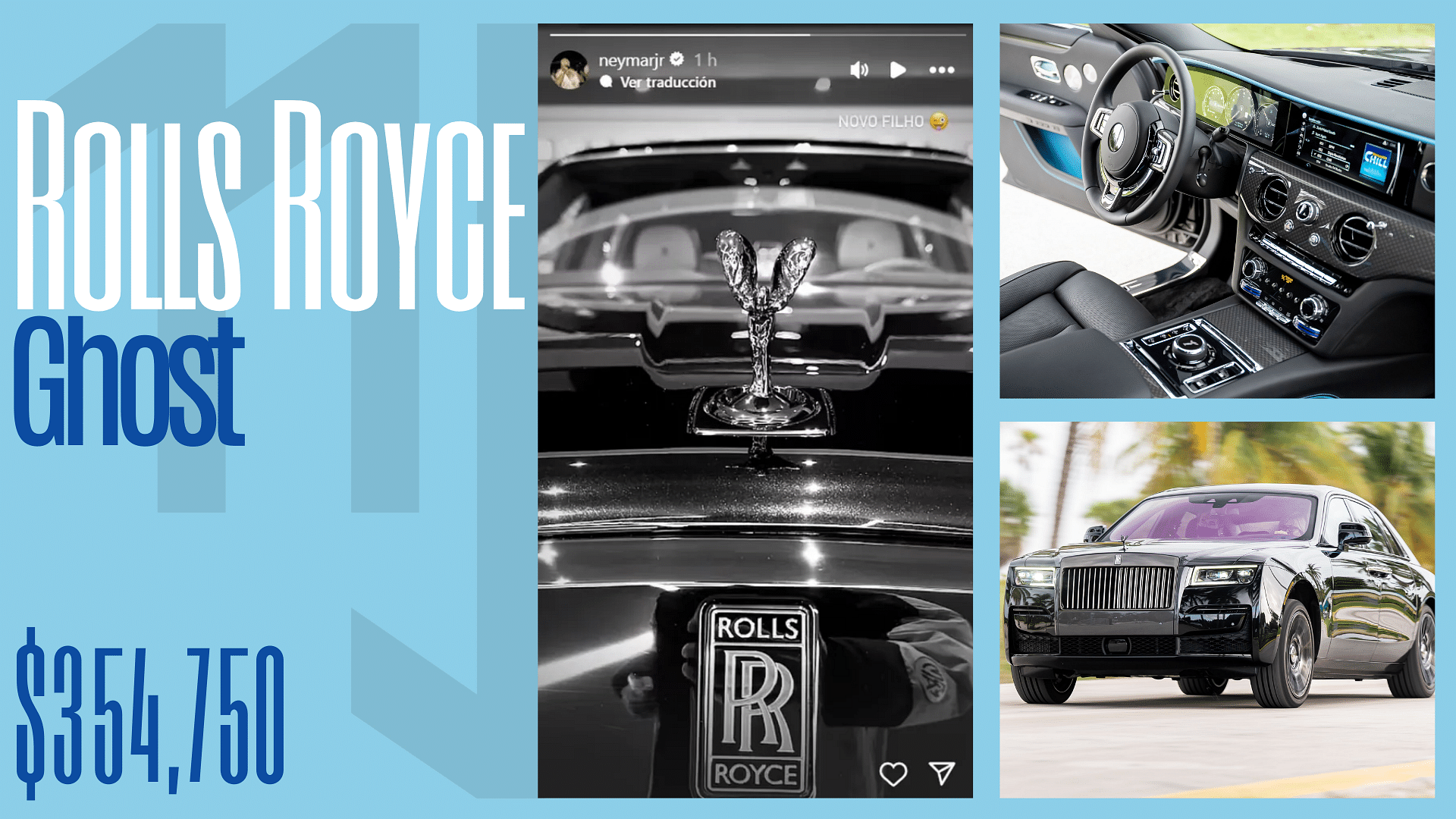 Neymar jr.'s black Rolls Royce Ghost