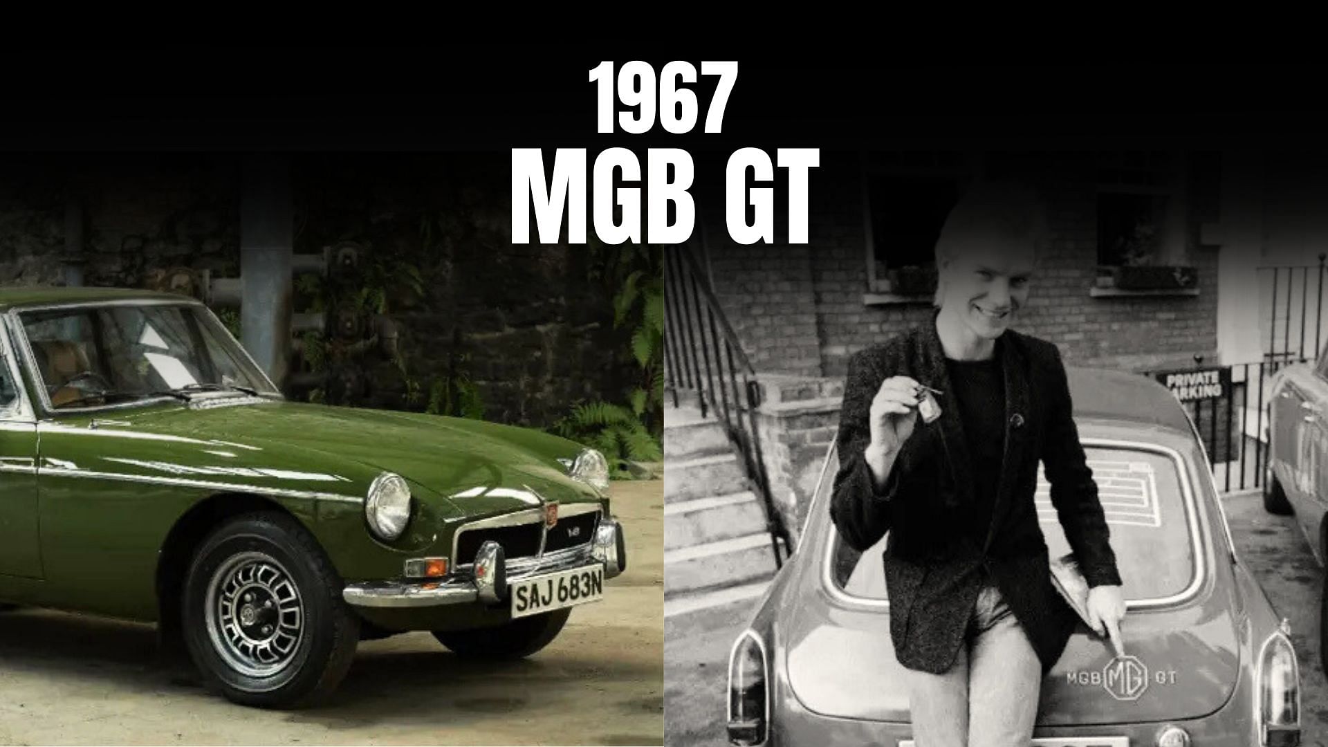 Sting 1978 photograph, with his vintage MGB GT